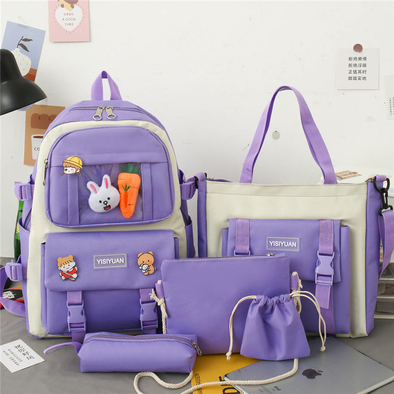 Women's Canvas Korean Large Capacity Campus Backpacks