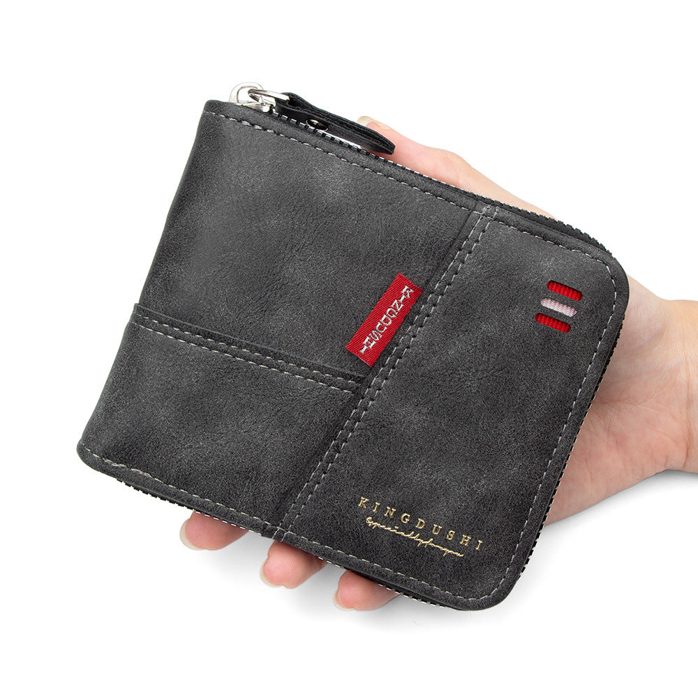 Men's Short Chain Fashion Simple Stitching With Card Holder