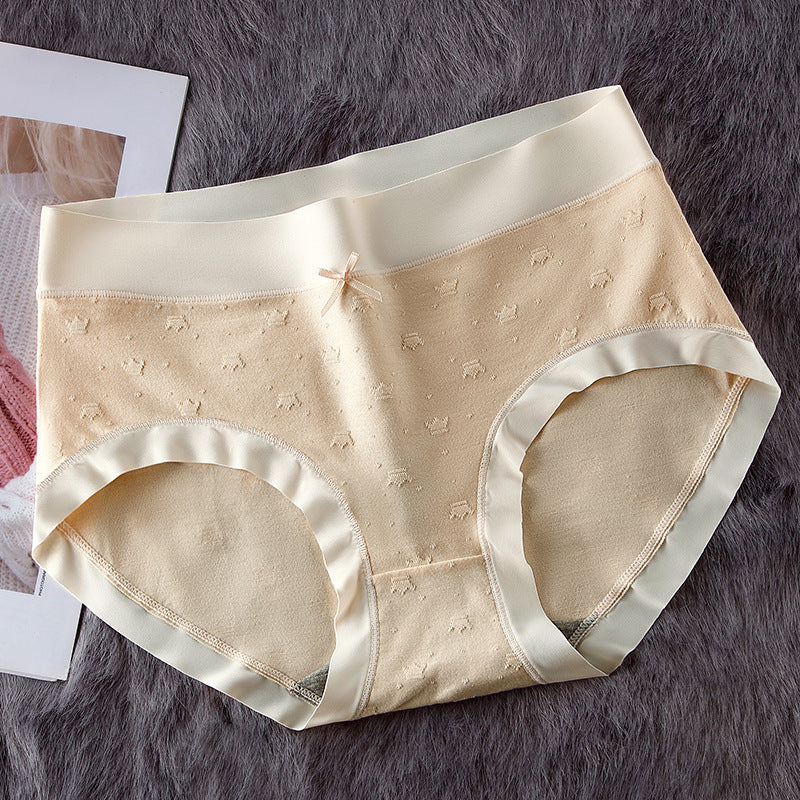 Women's Purified Cotton Underwear Briefs Comfortable Jacquard Panties