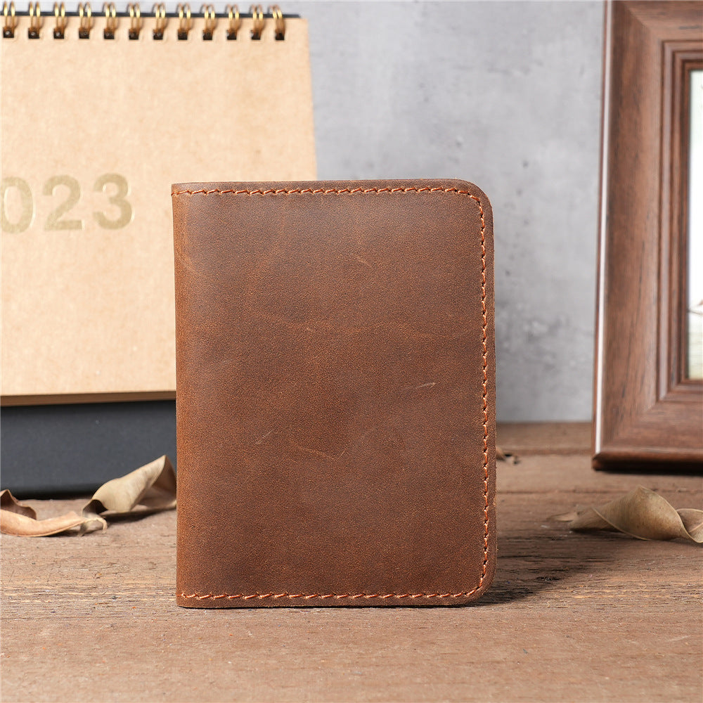 Men's Leather Crazy Horse Driving License Vintage Card Holder