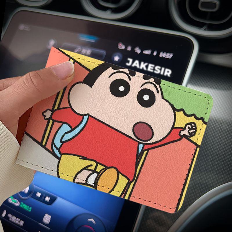 Crayon Cartoon Driving License Protective Cover Card Holder