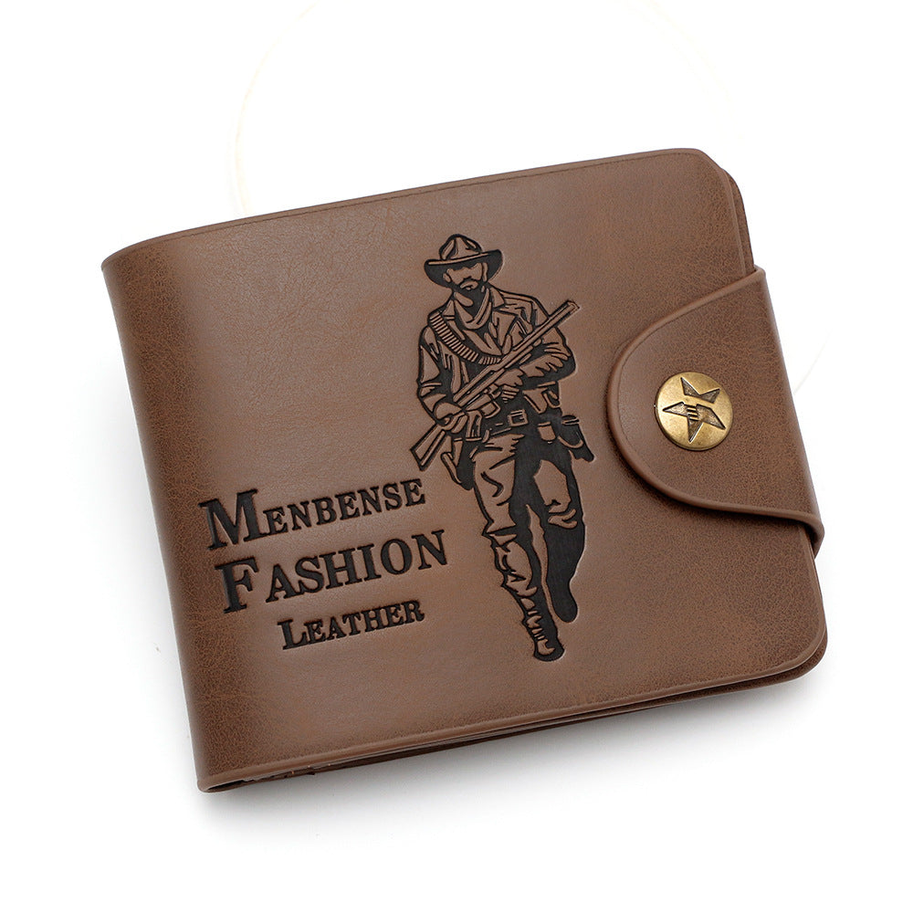 Classic Men's Hot Three-fold Embossed Short Men's Wallet