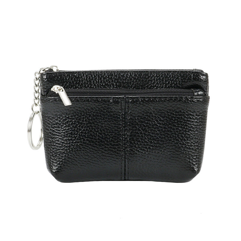 Women's Authentic Leather Tactile Feel Short Zip Coin Purses