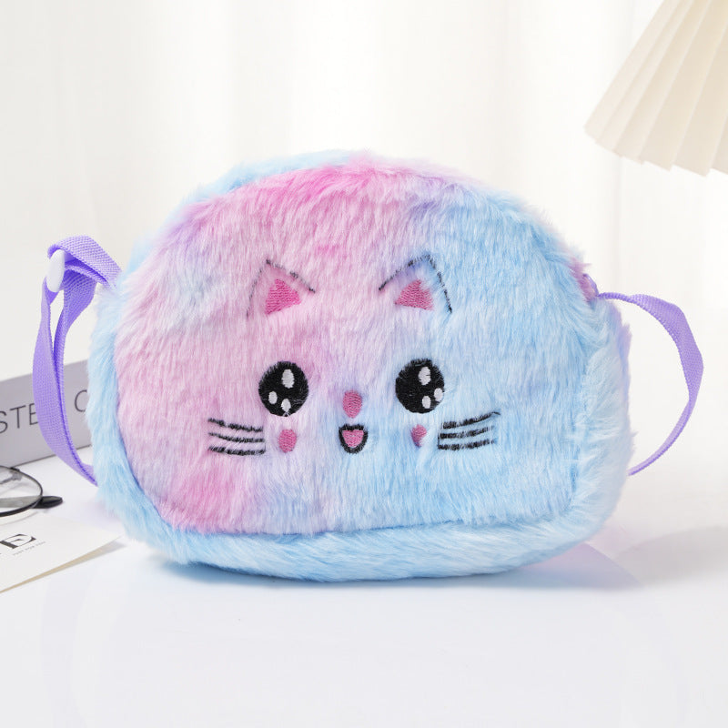 Creative Big Eye Cat Plush Embroidery Cute Women's Shoulder Bag