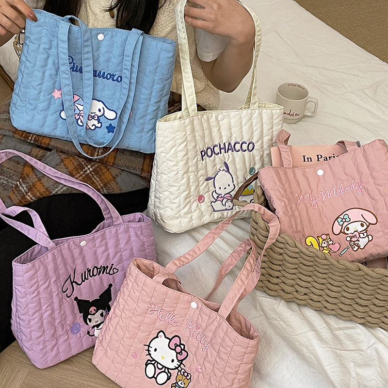 Cute Cartoon Pacha Dog Melody Embroidered Handbags