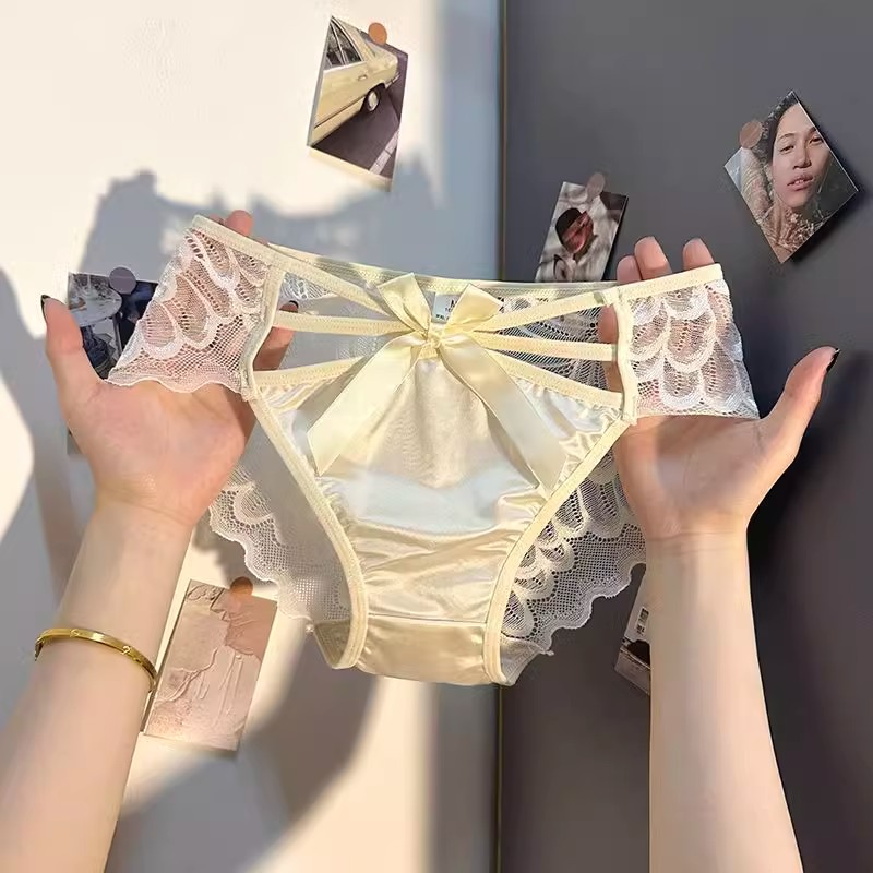 Women's Satin Underwear Pure Desire Bow Hip Panties
