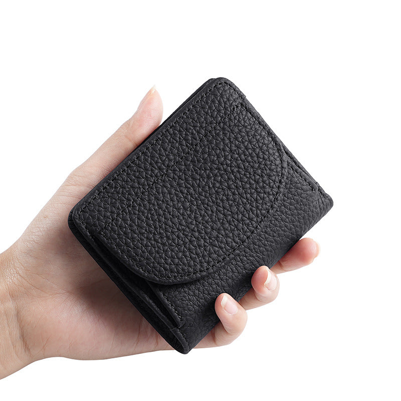 Women's Leather Swiping Safety Fashion Cover Change Ladies Wallets