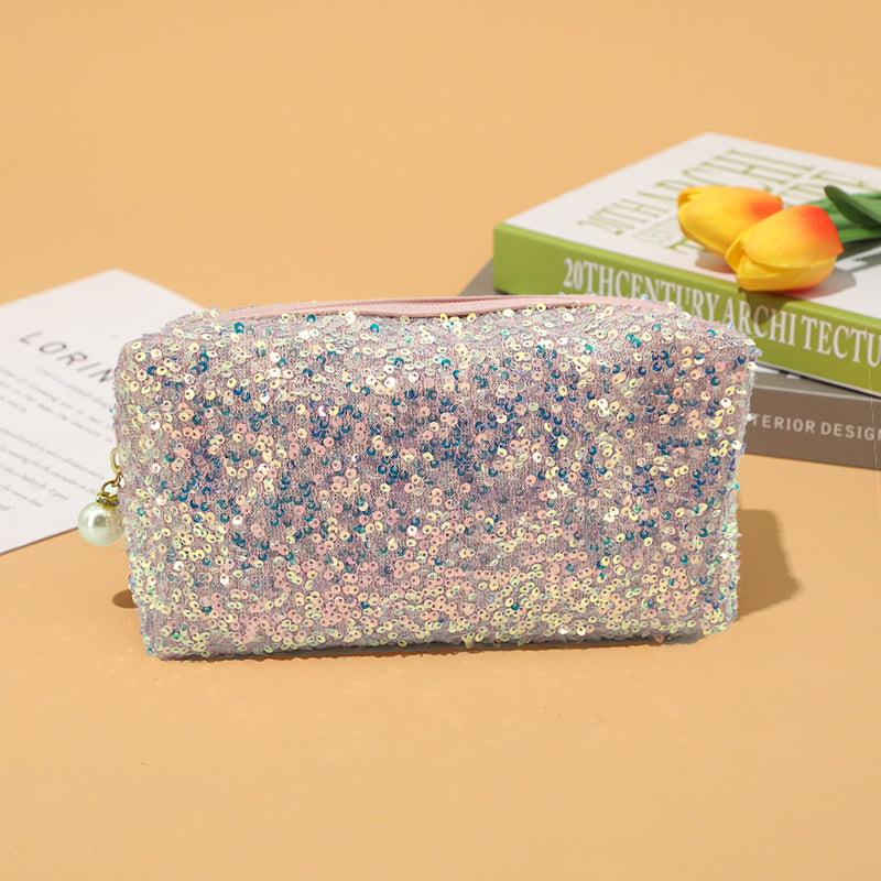 Embroidered Sequins Large Capacity Wind Good-looking Cosmetic Bags