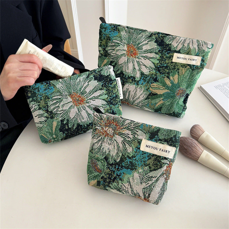 Oil Painting Style Flower Simple Portable Mobile Walking Clutch Good-looking Bags