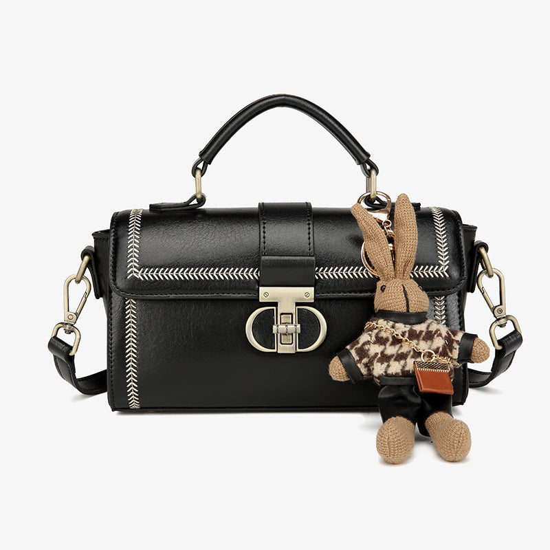 Women's High-grade Boston Round Niche Retro Portable Genuine Leather Fashion Light Women's Messenger Bag