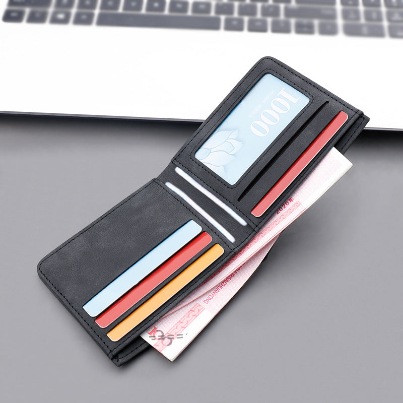 Men's Can Hold Driving License Matte Leather Men's Wallets