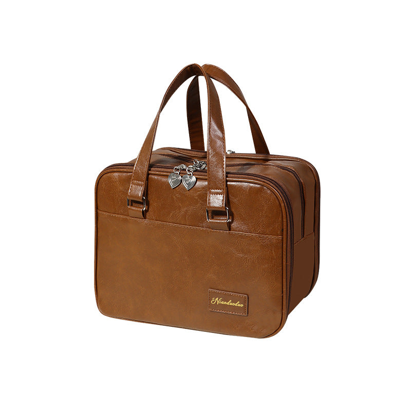 Portable Waterproof Wash Large Capacity Fashion Retro Makeup Bag