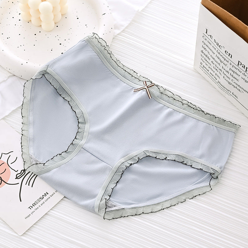 Women's Mid Waist Breathable Underwear Cute Sweet Panties