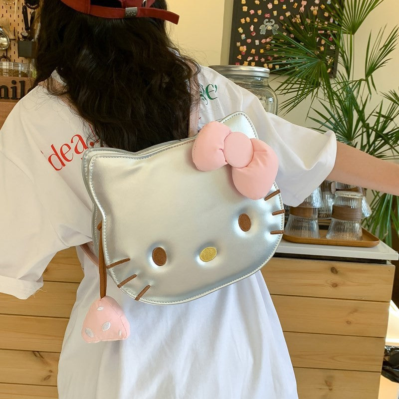 Cartoon Cute White Big Ear Dog Women's Shoulder Bag