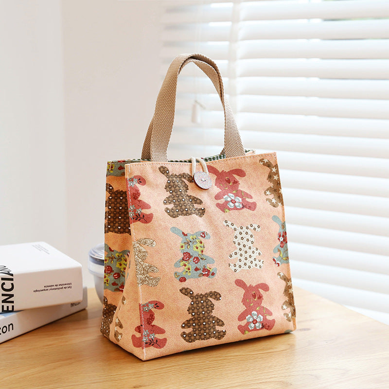 Canvas Portable Lunch Mummy Fashion Western Handbags