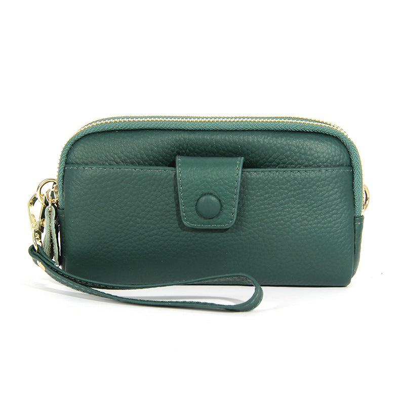 Women's Cowhide Long Simple Mother Genuine Leather Bags