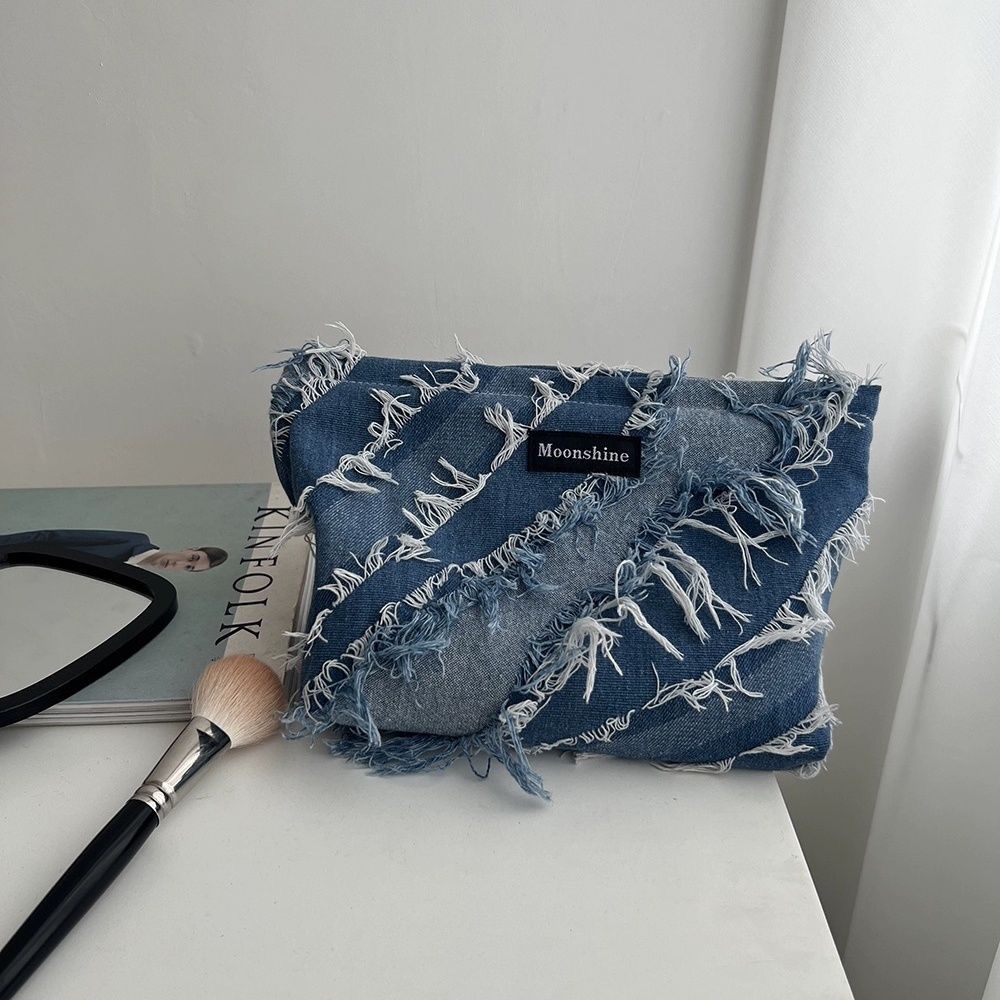 High Sense Denim Tassel Large Capacity Storage Handbags