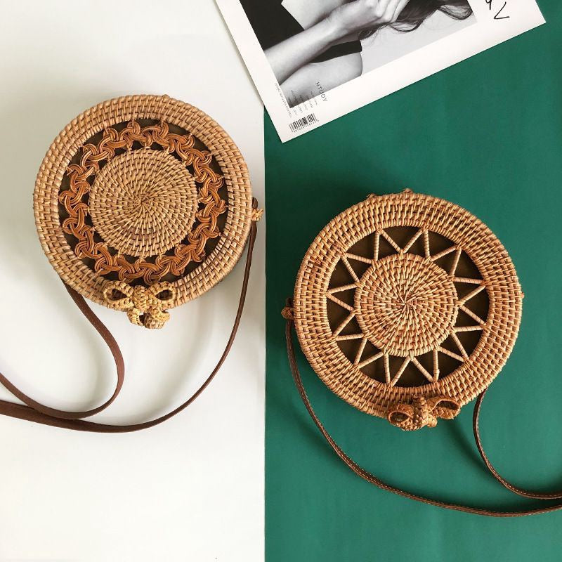 Rattan Autumn Weave Woven Retro Straw Handbags