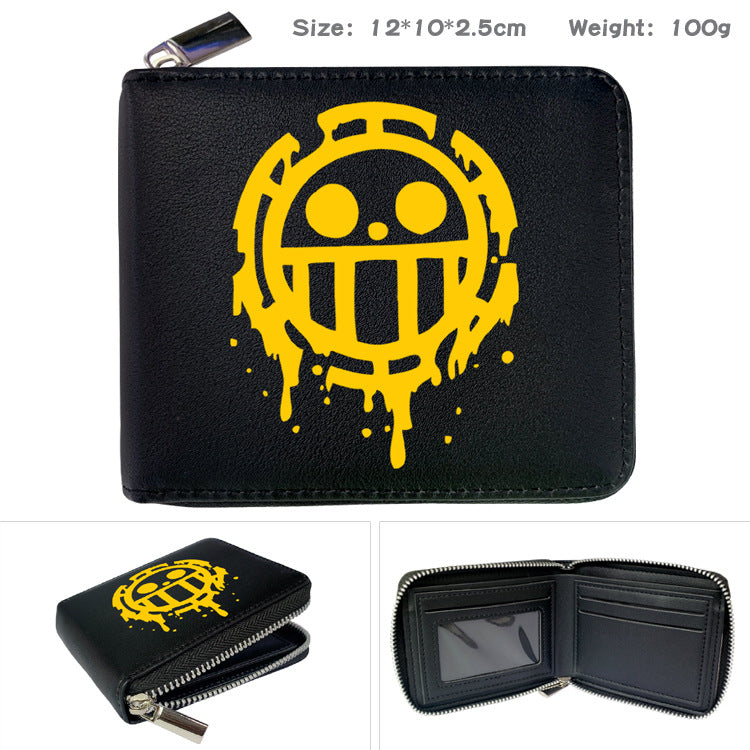 Peripheral Zipper One Piece Printed Fold Men's Wallets