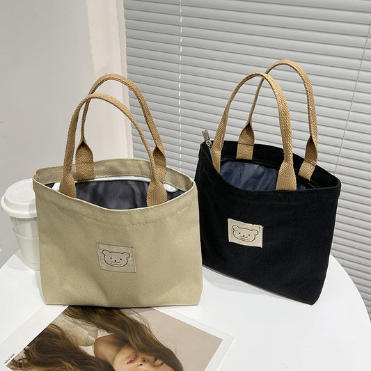Canvas Large Capacity Commuter Lunch Simple Handbags