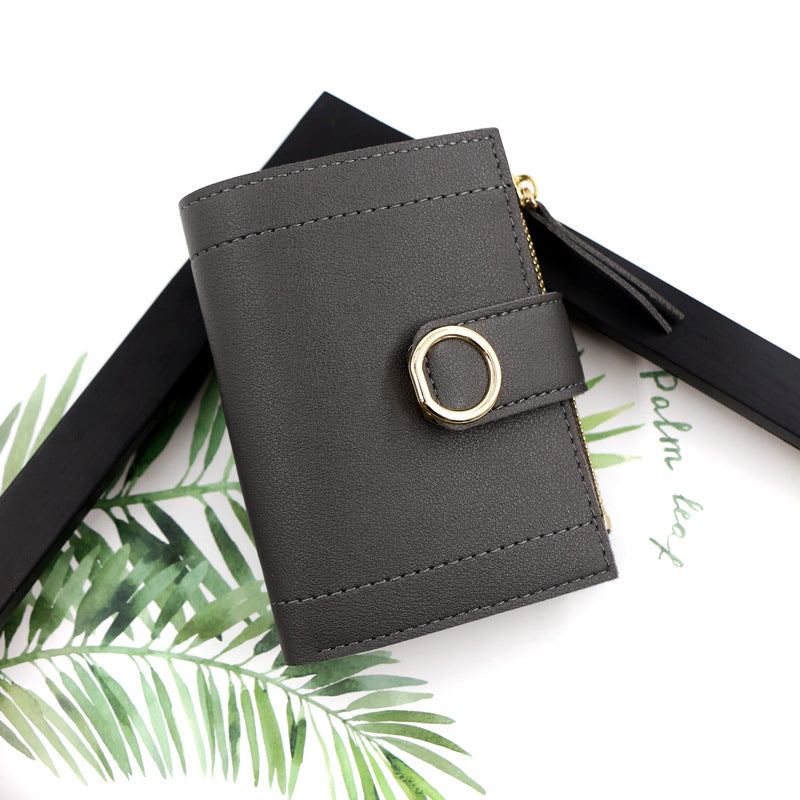 Durable Women's Zipper Short Fresh Artistic Ladies Wallets