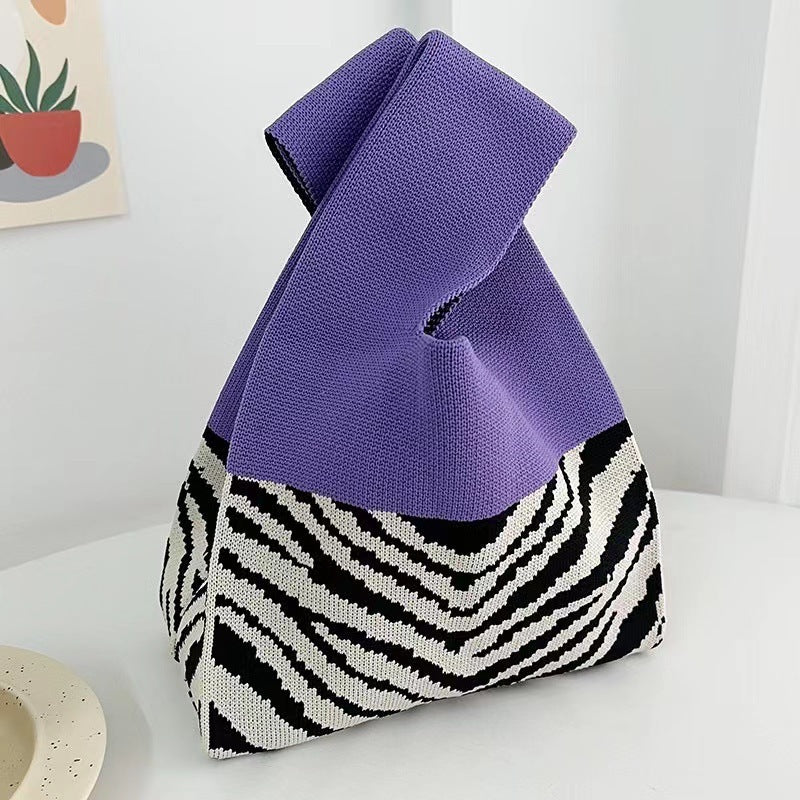 Korean Style Striped High Sense Contrast Handbags
