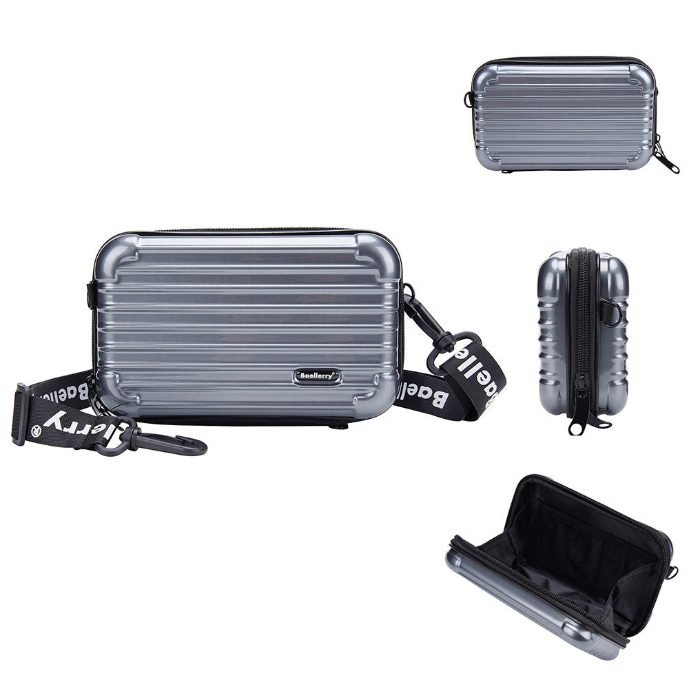 Women's Storage Hard Shell Striped Mini Box Cosmetic Bags