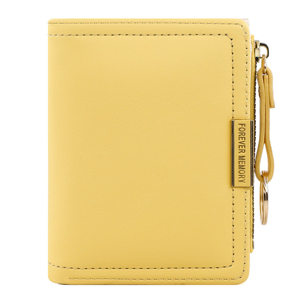 Women's Korean Fashion Short Zipper Document Coin Purses
