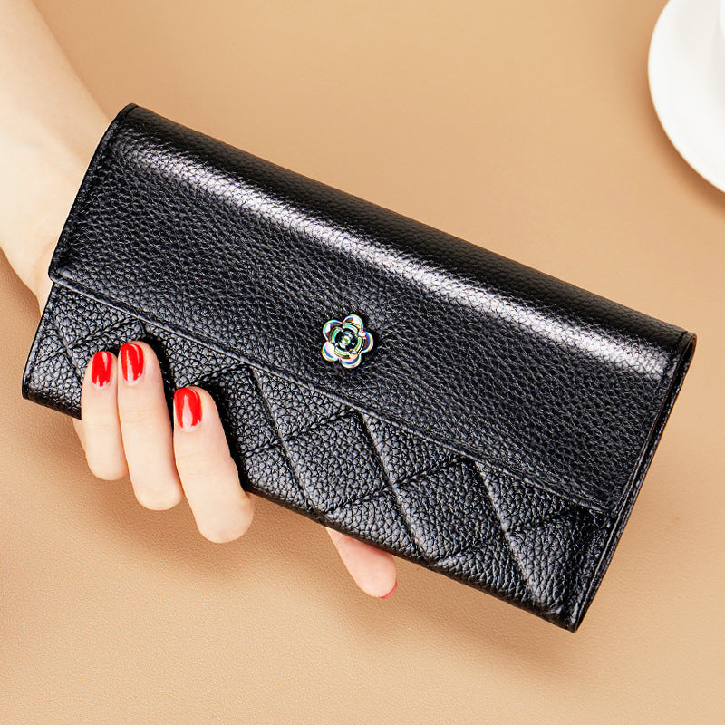 Female Long Genuine Leather Pure First Ladies Wallet