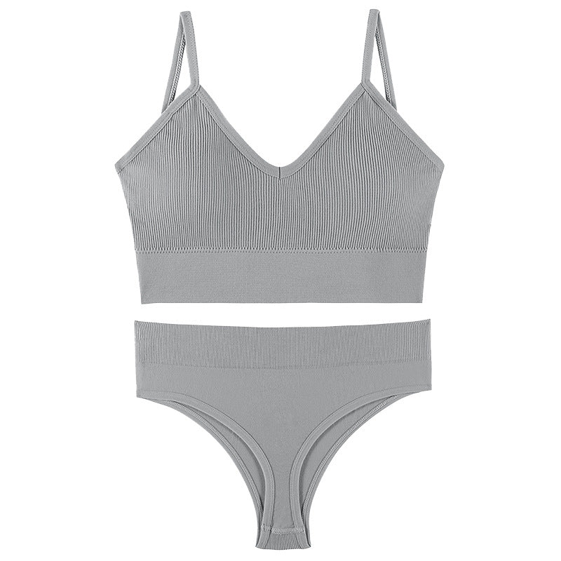 Women's French Suit Wireless Push Up Thin Lingerie Sets