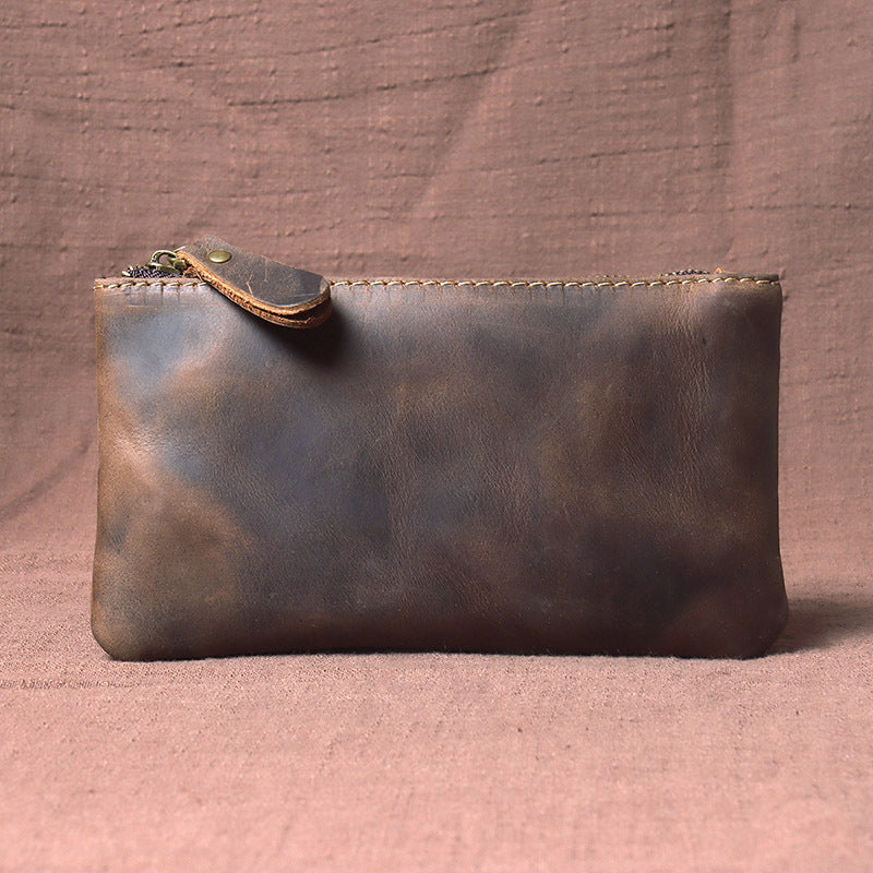 Men's Horse Leather First Layer Long Genuine Simple Men's Wallet