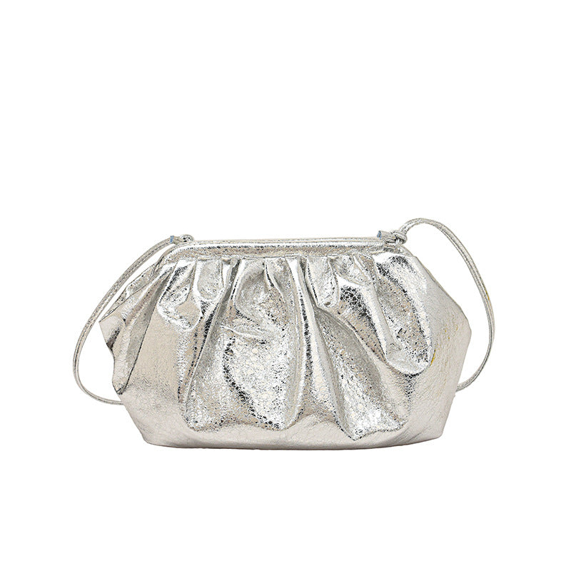 Women's Textured Shell High-grade Simple Hair Glossy Women's Shoulder Bag