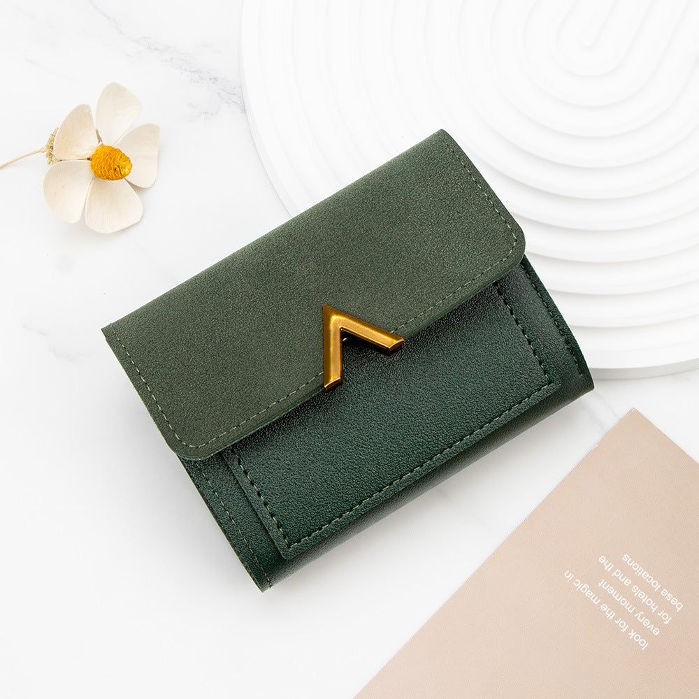 Women's Korean Style Short Three-fold Mini Card Holder