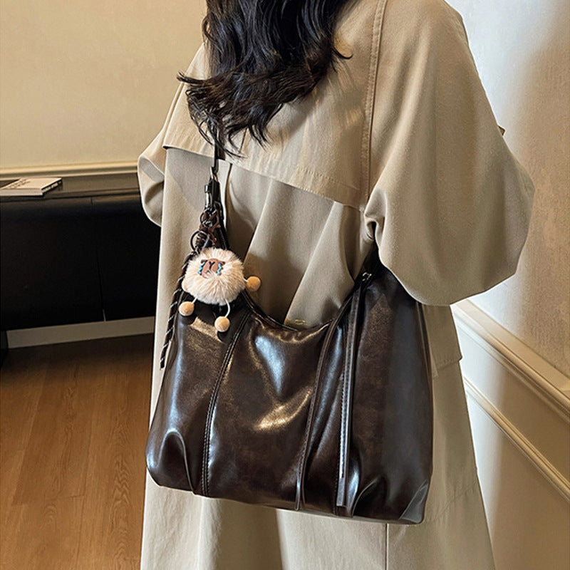 Women's Underarm Large Capacity Fuzzy Ball Pendant Bags