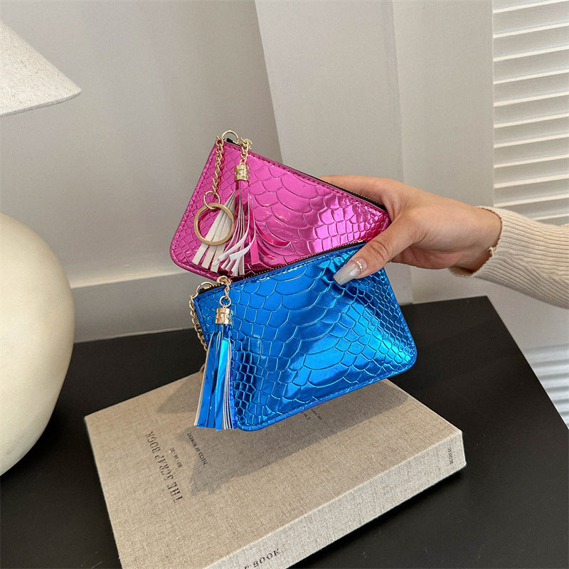 Women's Fashion Portable Crocodile Pattern Clutch Change Handbags