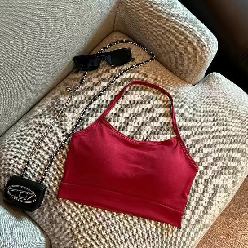 Women's Halter Spaghetti Straps Summer Comes With Chest Tanks Camis