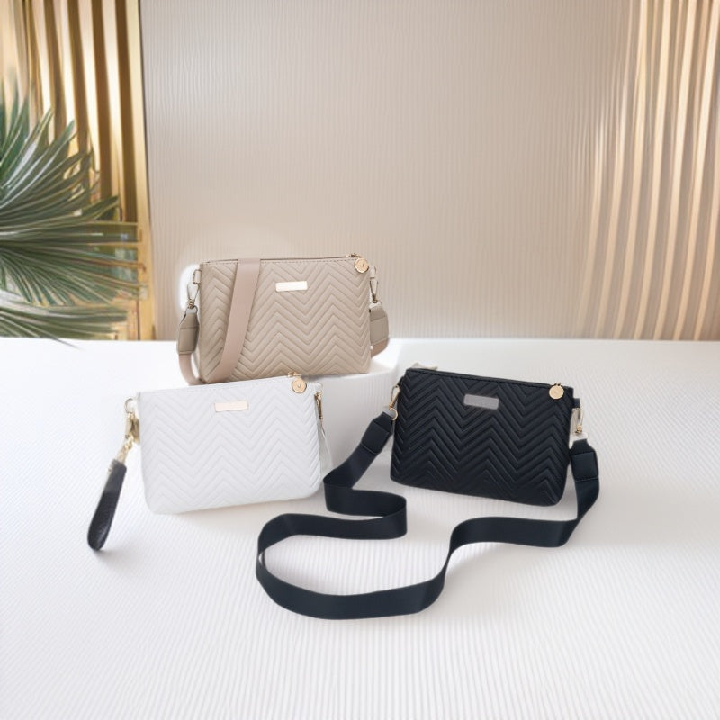 Wave Pattern Portable Fashion Solid Color Change Bags