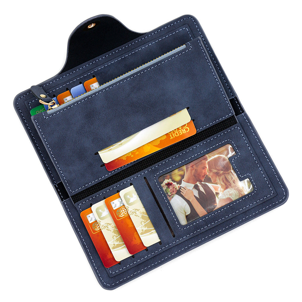 Men's Multifunctional Long Stitching Style Clutch Magnetic Snap Men's Wallets