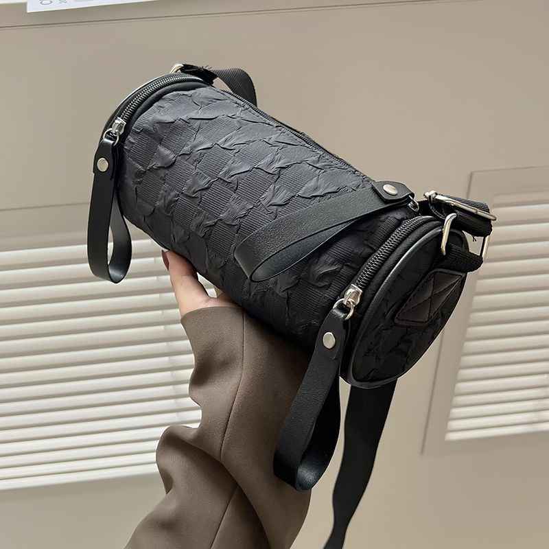 Chessboard Lattice Cylinder Female Fashion One Bags