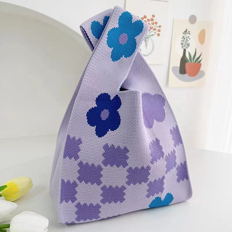 Women's Cute Panda Knitted Wool Version Hand Carrying Handbags