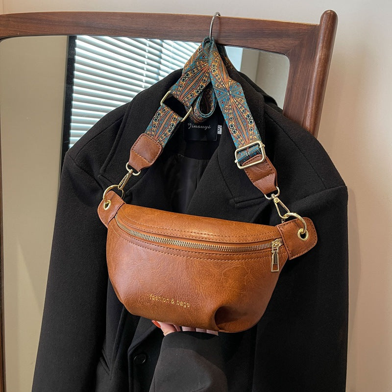 Women's Fashionable Simple One Slanted Soft Leather Women's Shoulder Bag
