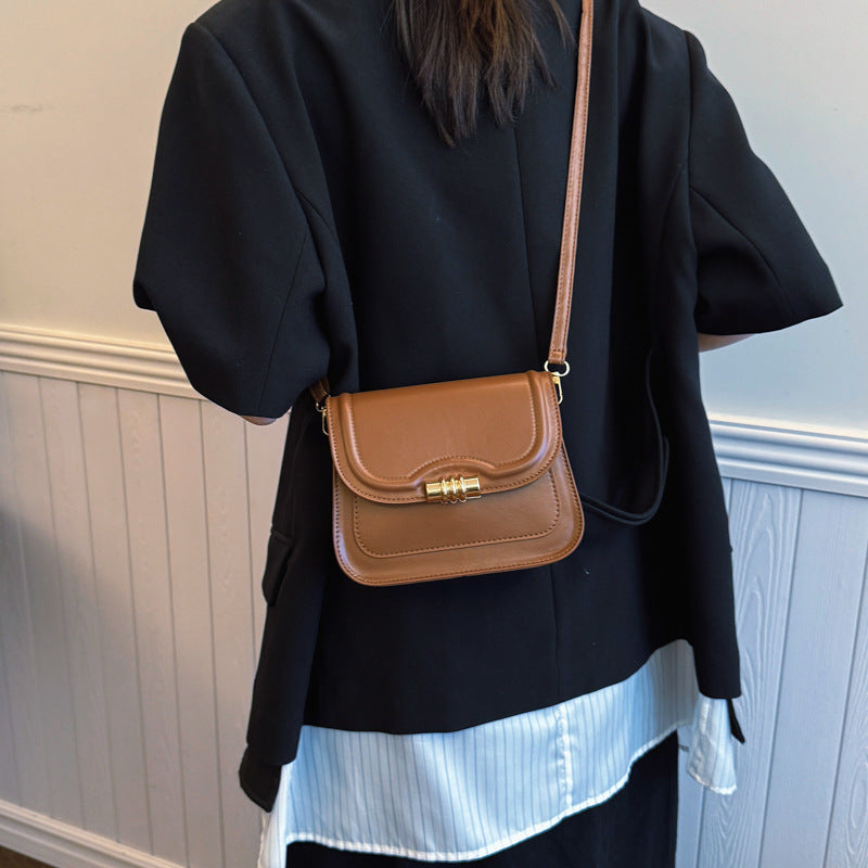 Women's Solid Color Retro Spring Fashion Simple Small Square Bags