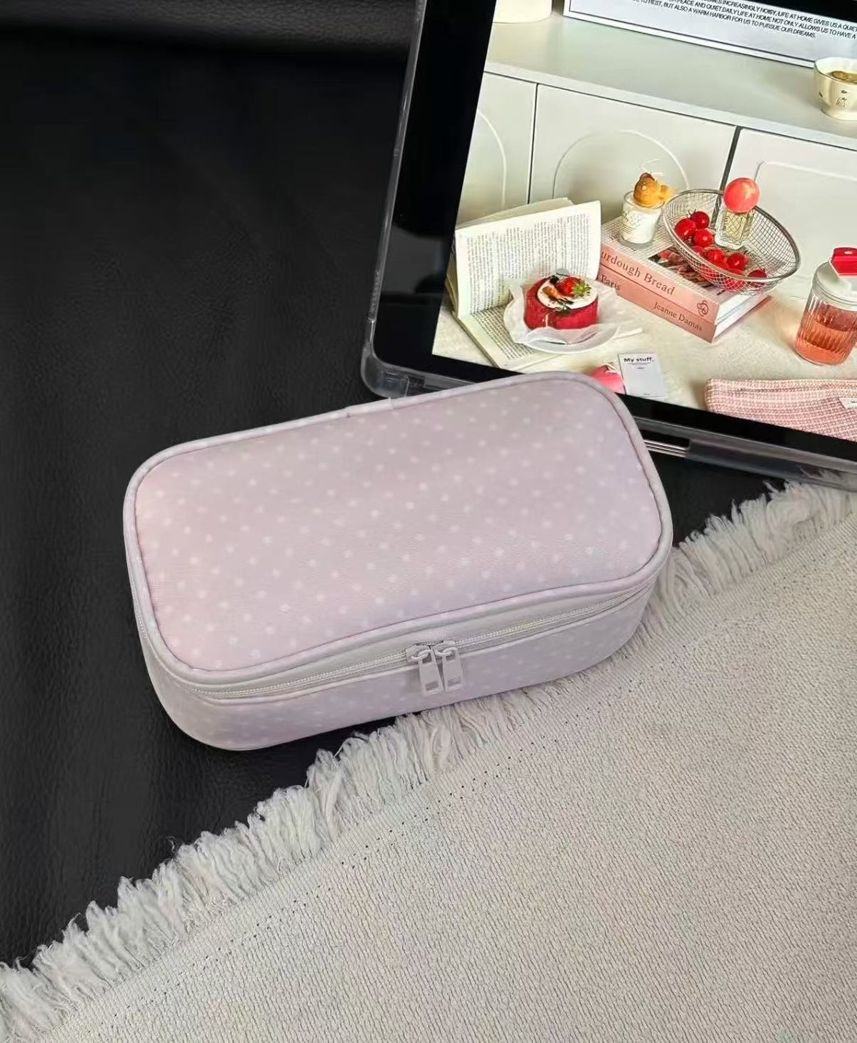 Cute Puppy Female Portable Storage Large Makeup Bag