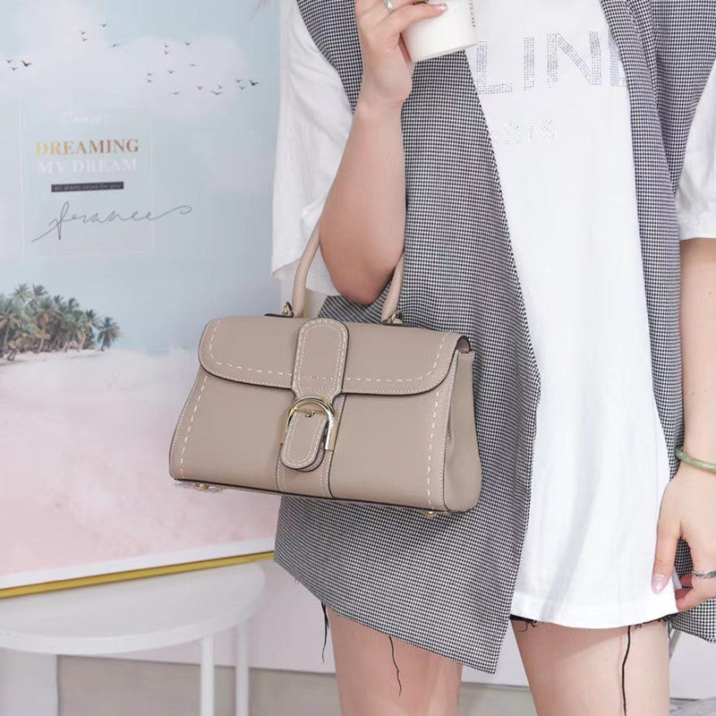 Women's Fashion Litchi Pattern First Layer Handbags