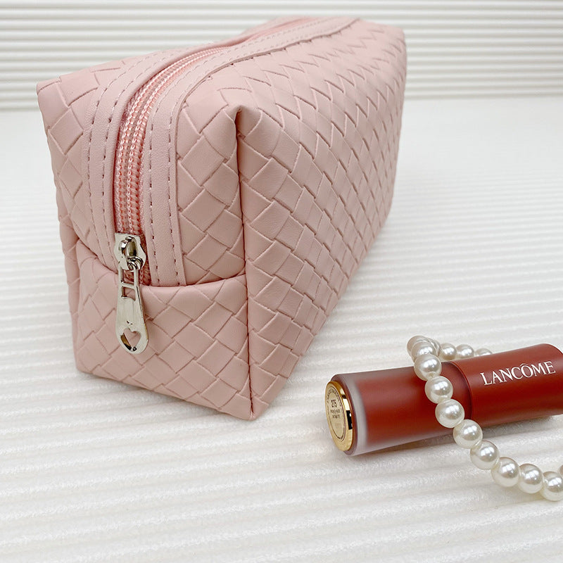 Leather Waterproof Business Trip Large Capacity Portable Brush Makeup Bag