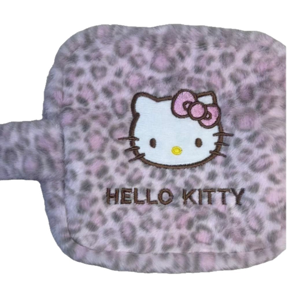 Women's Plush Leopard Print Large Capacity Storage Portable Wash For Going Makeup Bag