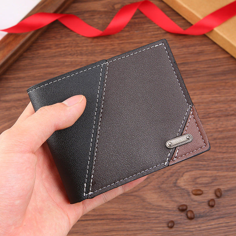 Men's Short Multiple Slots Fashion Leisure Male Youth Thin Two-fold Men's Wallets