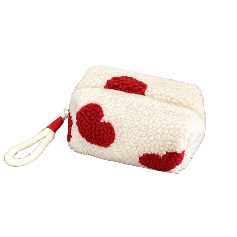 Heart Plush Pencil Large Capacity Good-looking Good Cosmetic Bags