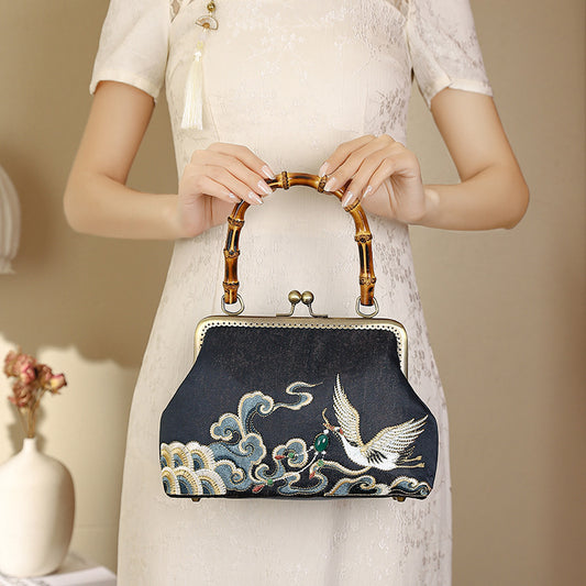 Ancient Style Cheongsam Banquet Clutch Bamboo Handbags