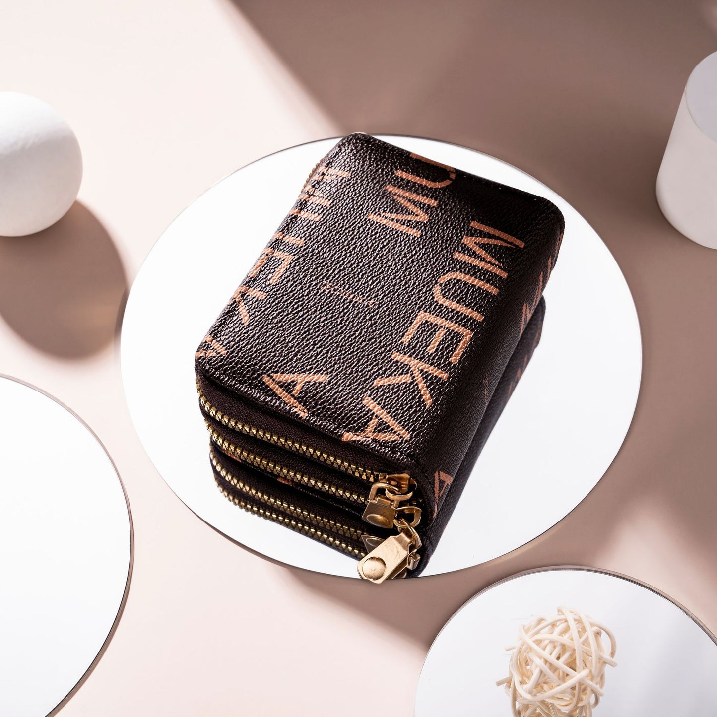 Women's Crocodile Pattern Organ Double Zipper Fashion Large Card Holder